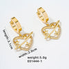 1 Pair Simple Style Star Heart Shape Plating Hollow Out Inlay Copper Zircon Gold Plated Drop Earrings