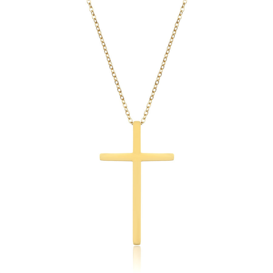 Wholesale Simple Style Classic Style Cross Stainless Steel Plating Gold Plated Pendant Necklace