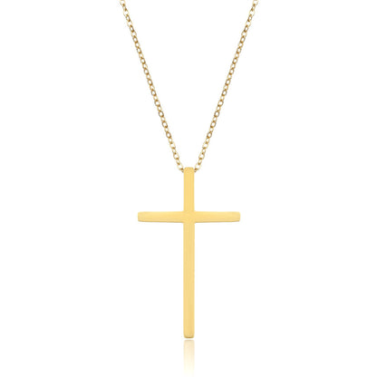 Wholesale Simple Style Classic Style Cross Stainless Steel Plating Gold Plated Pendant Necklace