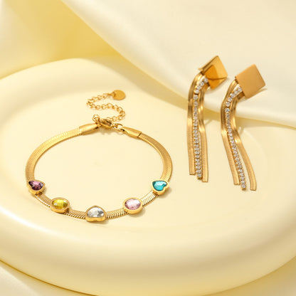 Simple Style Classic Style Color Block Stainless Steel Plating Gold Plated Jewelry Set