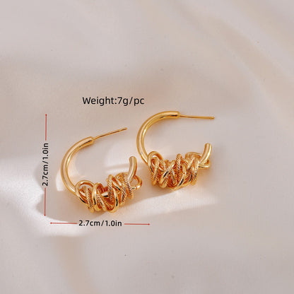 1 Pair Simple Style Solid Color Plating Copper Gold Plated Ear Studs