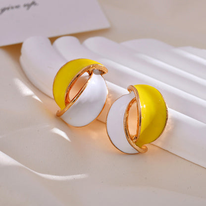 1 Pair Simple Style Color Block Plating Alloy Ear Studs