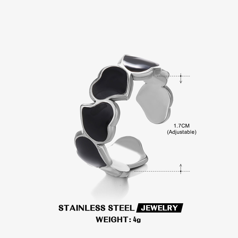 Cool Style Geometric Stainless Steel Open Ring In Bulk