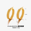 1 Pair Simple Style Commute Circle Twist Plating Stainless Steel 18k Gold Plated Earrings