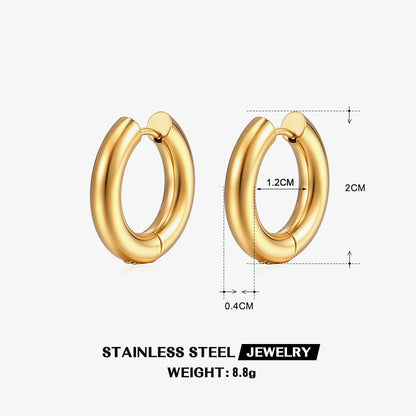 1 Pair Classic Style Round Plating Stainless Steel Earrings