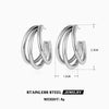 1 Pair Classic Style Geometric Plating Stainless Steel 18k Gold Plated Earrings