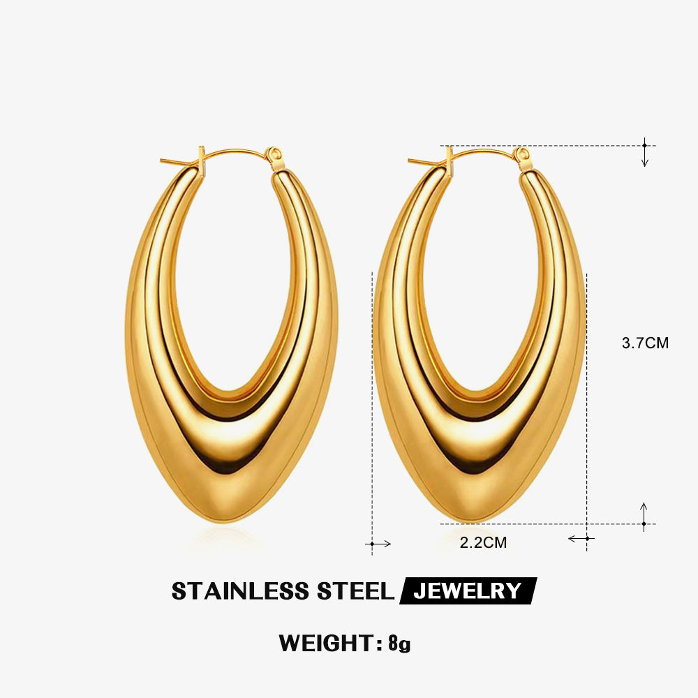 1 Pair Retro Geometric Plating Stainless Steel Earrings