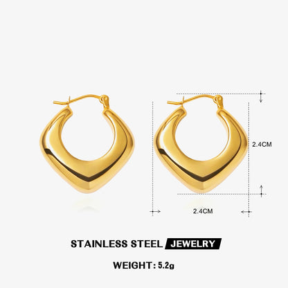 1 Pair Retro Geometric Plating Stainless Steel Earrings