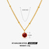 Simple Style Round Stainless Steel Titanium Steel Plating Inlay Birthstone 18k Gold Plated Pendant Necklace