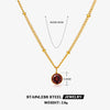 Simple Style Round Stainless Steel Titanium Steel Plating Inlay Birthstone 18k Gold Plated Pendant Necklace