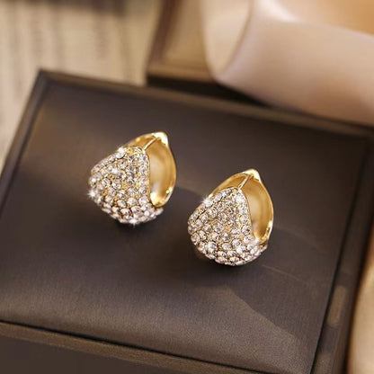 1 Pair Sweet Flower Irregular Plating Inlay Alloy Artificial Diamond Earrings