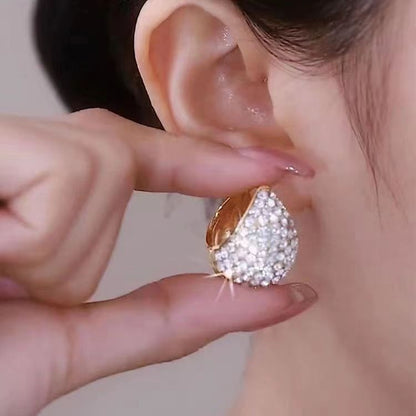 1 Pair Sweet Flower Irregular Plating Inlay Alloy Artificial Diamond Earrings