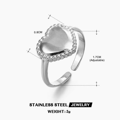 Ig Style Heart Shape Stainless Steel Plating Open Ring