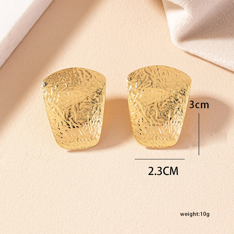 Wholesale Jewelry Simple Style Classic Style Square Alloy 14k Gold Plated Plating Ear Studs