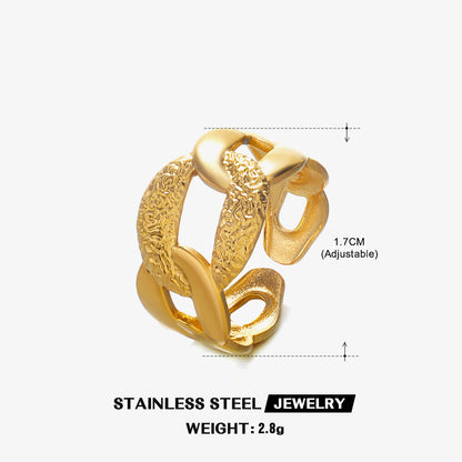 Ig Style Cross Stainless Steel Plating 18k Gold Plated Open Rings