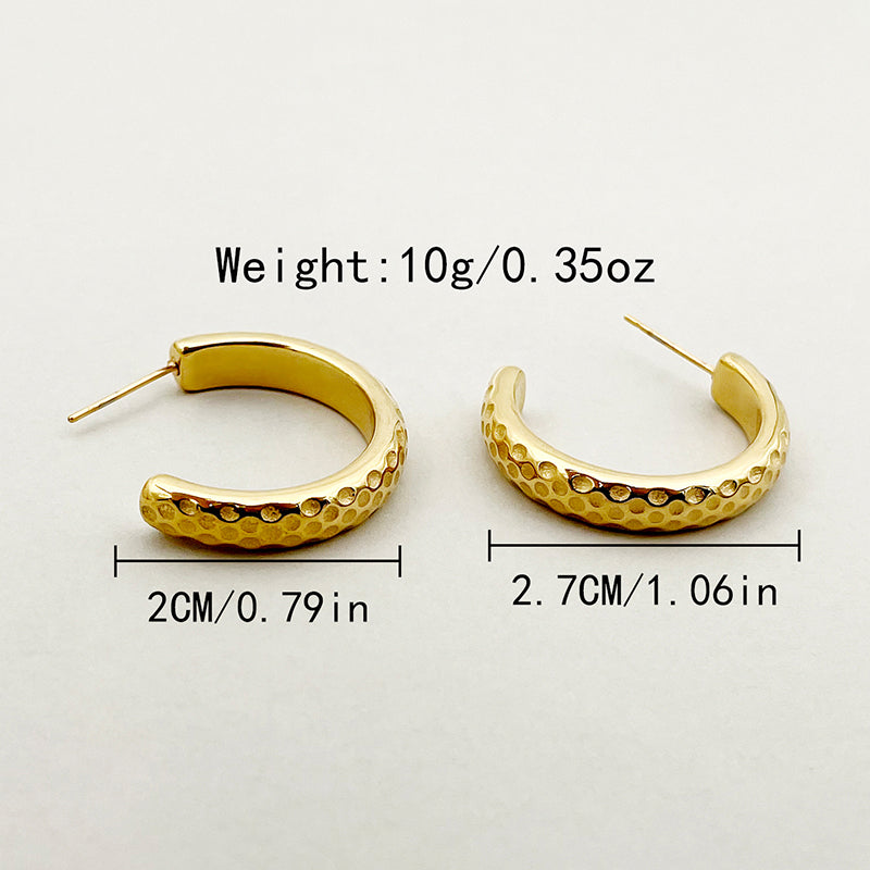 1 Pair Casual Vacation Classic Style C Shape Plating Stainless Steel Gold Plated Earrings