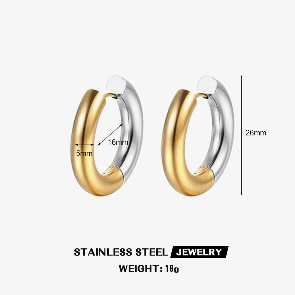 1 Pair Simple Style Commute Color Block Plating Stainless Steel Earrings