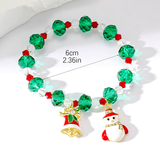 Elegant Christmas Streetwear Snowman Artificial Crystal Wholesale Bracelets