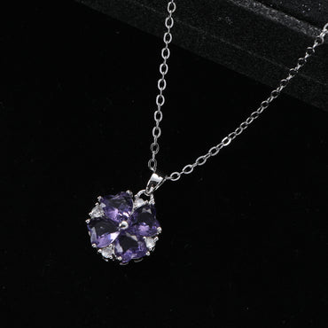 Elegant Lady Classic Style Star Heart Shape Alloy Inlay Artificial Gemstones Zircon Women's Pendant Necklace