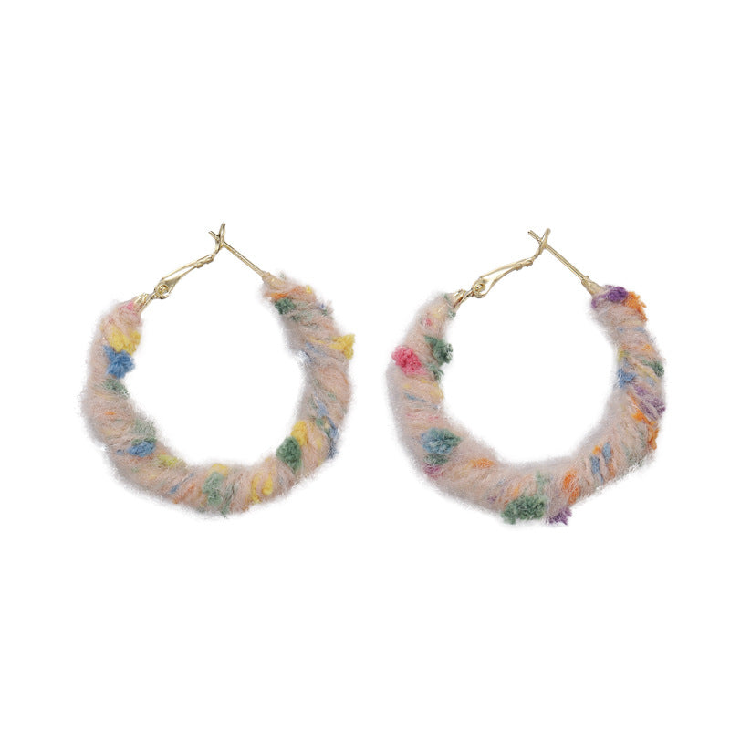 Wholesale Jewelry Casual Sweet Colorful Alloy Yarn Ear Studs