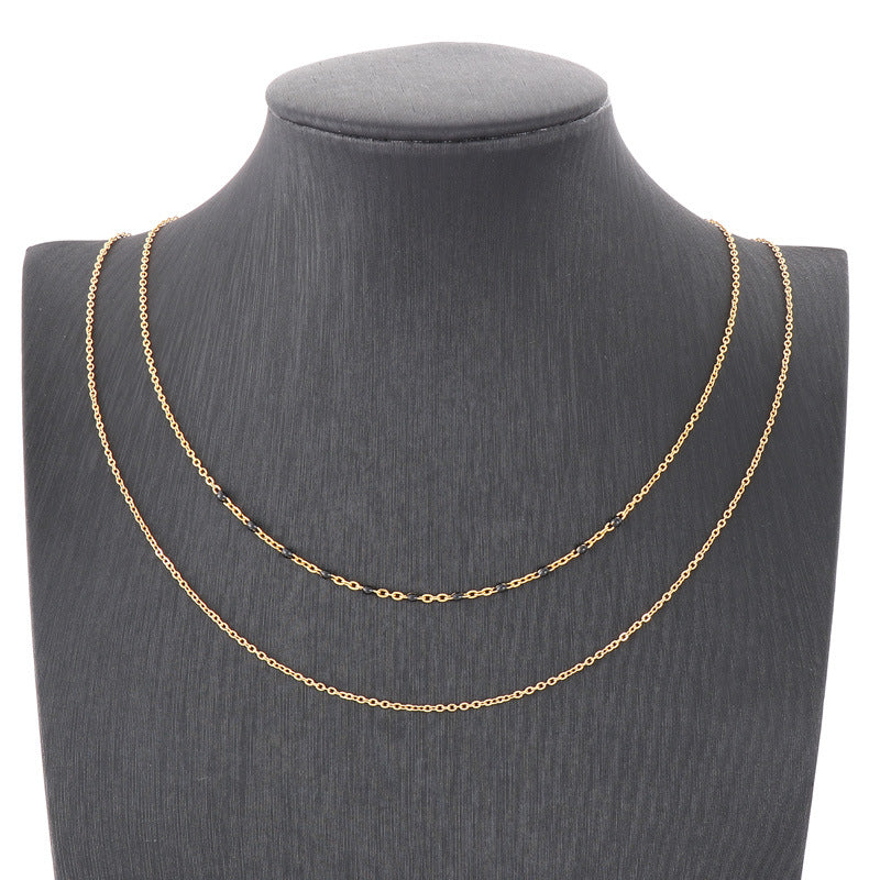 Wholesale Casual Streetwear Geometric Stainless Steel Plating Layered Necklaces