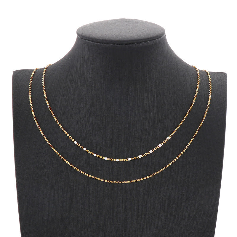 Wholesale Casual Streetwear Geometric Stainless Steel Plating Layered Necklaces