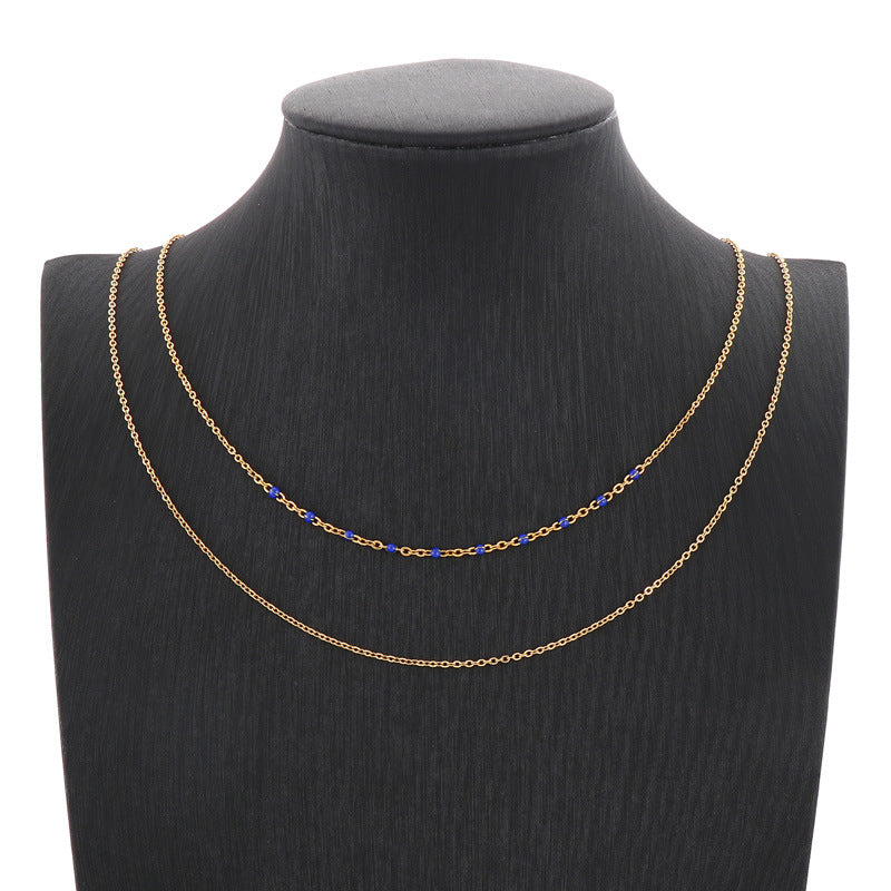 Wholesale Casual Streetwear Geometric Stainless Steel Plating Layered Necklaces