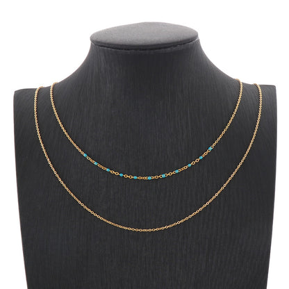 Wholesale Casual Streetwear Geometric Stainless Steel Plating Layered Necklaces