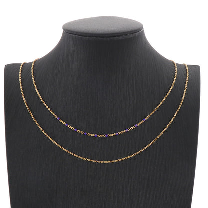 Wholesale Casual Streetwear Geometric Stainless Steel Plating Layered Necklaces