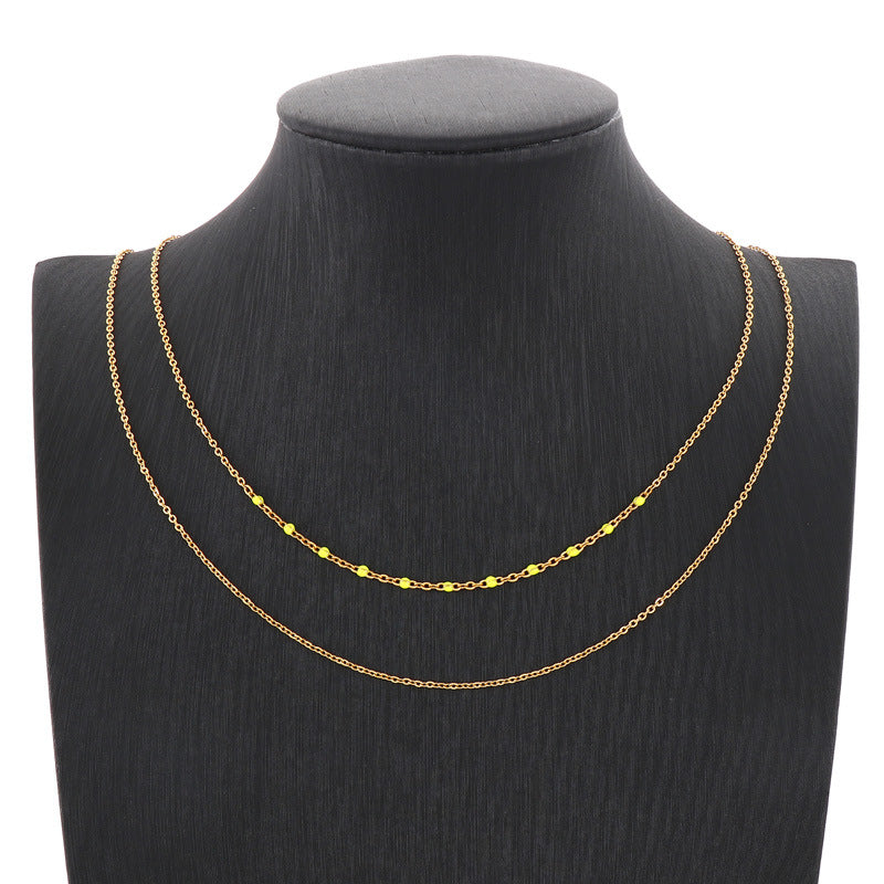 Wholesale Casual Streetwear Geometric Stainless Steel Plating Layered Necklaces