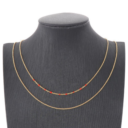 Wholesale Casual Streetwear Geometric Stainless Steel Plating Layered Necklaces