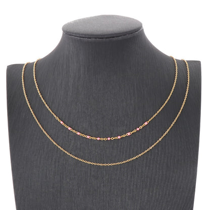 Wholesale Casual Streetwear Geometric Stainless Steel Plating Layered Necklaces