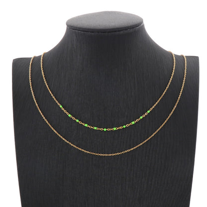 Wholesale Casual Streetwear Geometric Stainless Steel Plating Layered Necklaces