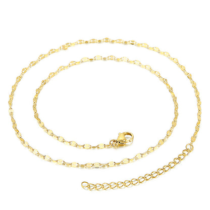 Wholesale Simple Style Classic Style Solid Color Titanium Steel Plating Gold Plated Necklace