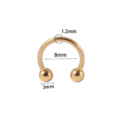 Simple Style Cool Style Solid Color Stainless Steel Plating Lip Stud