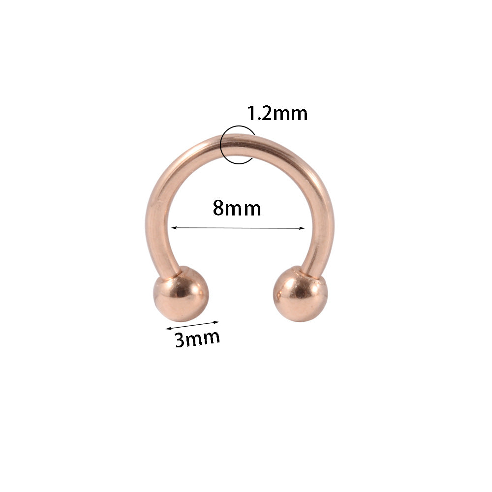 Simple Style Cool Style Solid Color Stainless Steel Plating Lip Stud