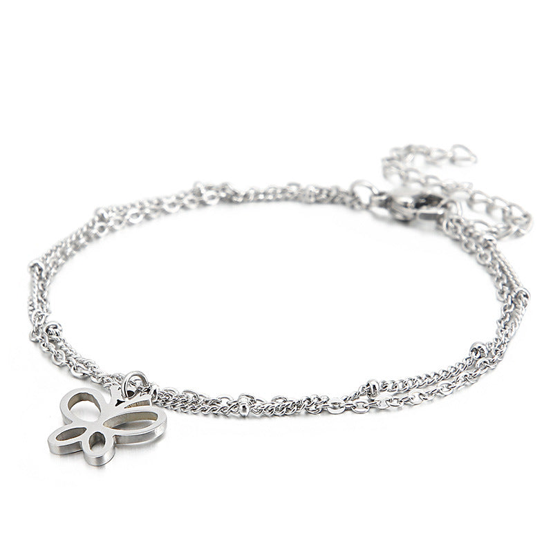 Simple Style Dolphin Dragonfly Titanium Steel Bracelets