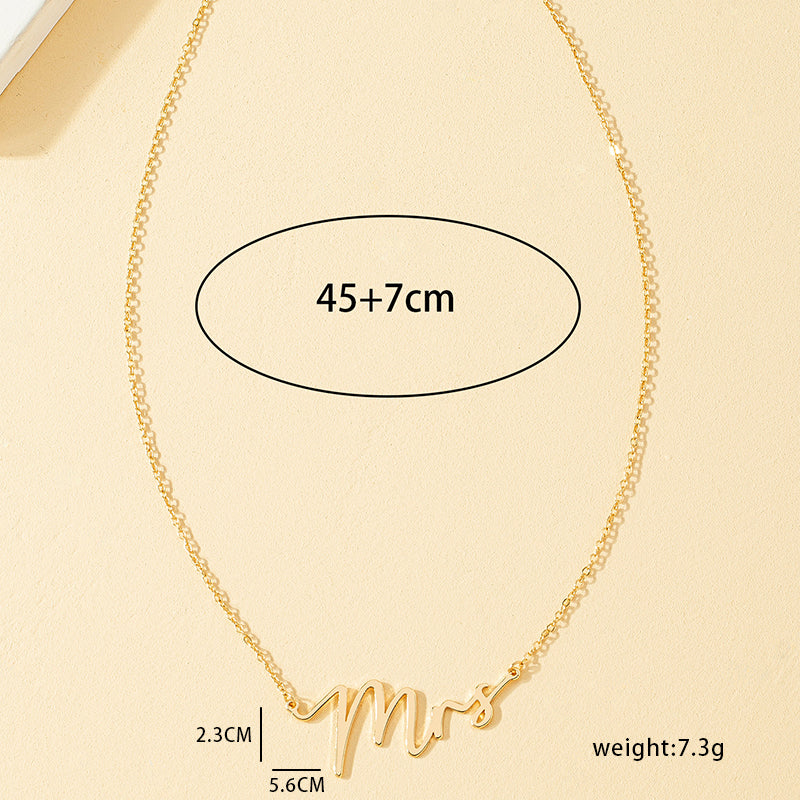 Simple Style Classic Style Letter Alloy Plating Women's Pendant Necklace