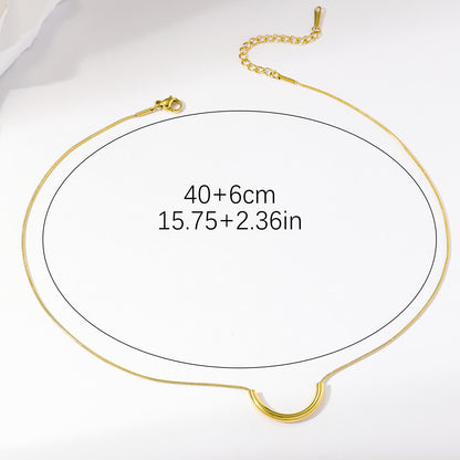 Wholesale Simple Style Solid Color Stainless Steel Plating 18k Gold Plated Pendant Necklace