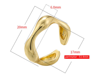 Casual Elegant Simple Style Heart Shape Twist Copper Plating Inlay Artificial Pearls Zircon 18k Gold Plated Open Rings