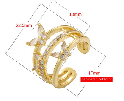 Casual Elegant Simple Style Heart Shape Twist Copper Plating Inlay Artificial Pearls Zircon 18k Gold Plated Open Rings