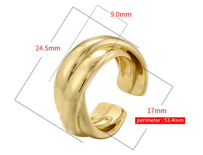 Casual Elegant Simple Style Heart Shape Twist Copper Plating Inlay Artificial Pearls Zircon 18k Gold Plated Open Rings