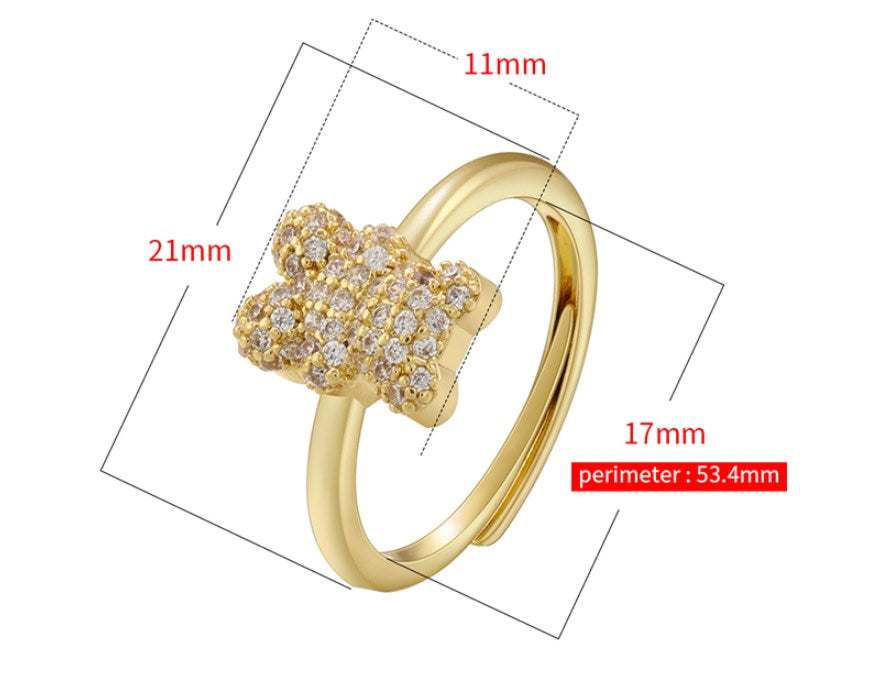 Casual Elegant Simple Style Heart Shape Twist Copper Plating Inlay Artificial Pearls Zircon 18k Gold Plated Open Rings