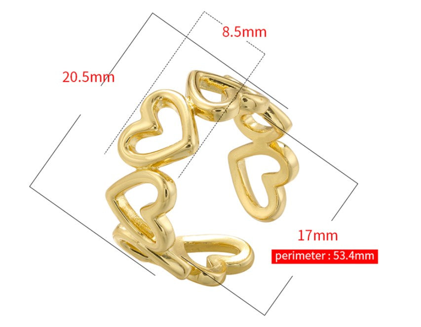 Casual Elegant Simple Style Heart Shape Twist Copper Plating Inlay Artificial Pearls Zircon 18k Gold Plated Open Rings