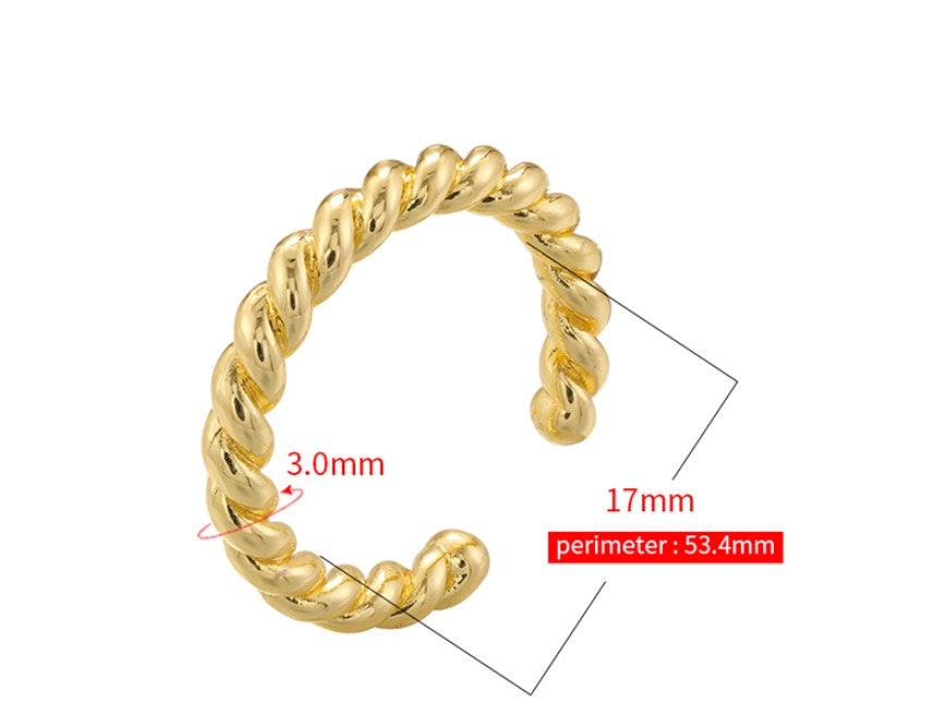 Casual Elegant Simple Style Heart Shape Twist Copper Plating Inlay Artificial Pearls Zircon 18k Gold Plated Open Rings