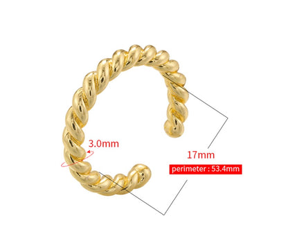 Casual Elegant Simple Style Heart Shape Twist Copper Plating Inlay Artificial Pearls Zircon 18k Gold Plated Open Rings