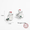 1 Pair Cute Snowman Epoxy Plating Sterling Silver White Gold Plated Rhodium Plated Drop Earrings