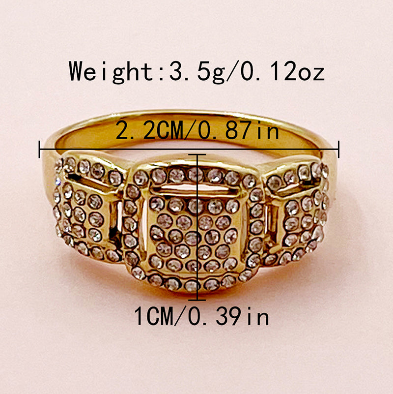 Glam Lady Shiny Geometric Butterfly Twist Stainless Steel Water Drop Plating Inlay Zircon 14k Gold Plated Rings