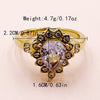 Glam Lady Shiny Geometric Butterfly Twist Stainless Steel Water Drop Plating Inlay Zircon 14k Gold Plated Rings