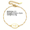 Elegant Vintage Style Cross Stainless Steel Stoving Varnish Plating Gold Plated Bracelets